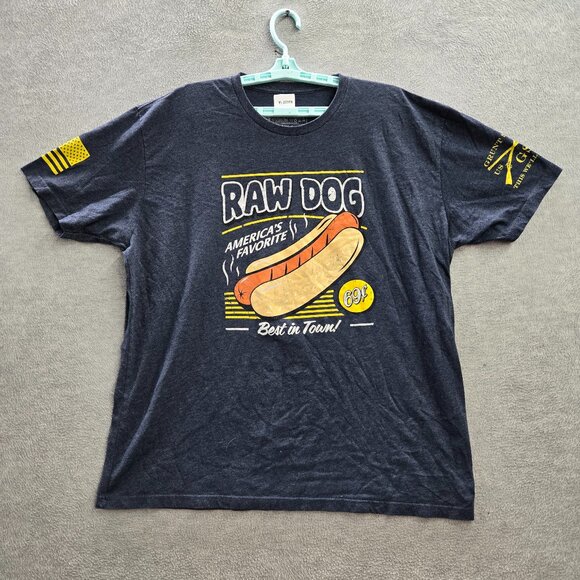 Grunt Style Men Shirt 2X Blue Graphic Hot Raw Dog Logo Short Sleeve - Picture 1 of 10